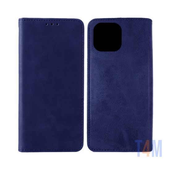 Funda Abatible de Cuero con Bolsillo Interno para Apple iPhone 11 Pro Max Azul